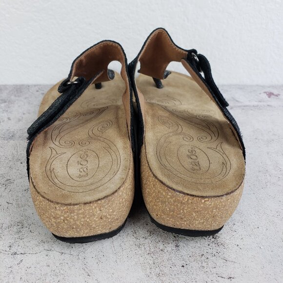 TAOS Lucy Thong Sandals Comfort Shoes Cork Platform Snakeskin Slip-On size 39 - Picture 7 of 11